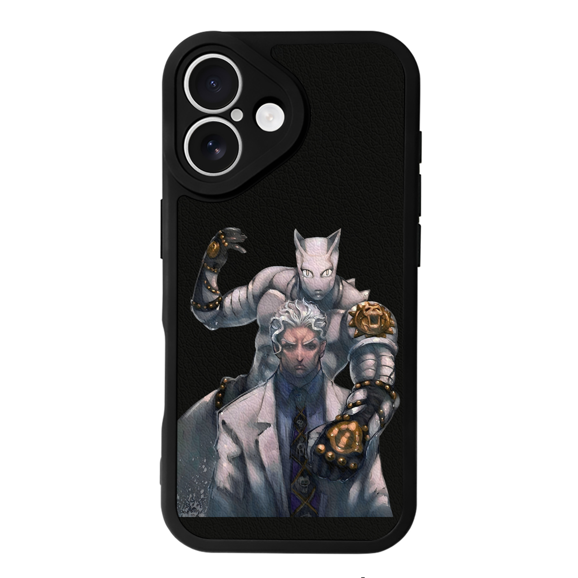 （画像用） ジョジョの奇妙な冒険 きら よしかげ JoJo's Bizarre Adventure Kira Yoshikage 【iPhone 16シリーズ対応】シリコンスマホケース（レザー調） 材質：シリコン